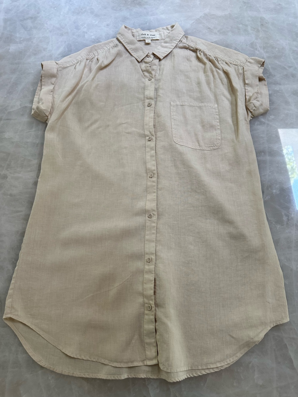 Cloth & Stone Natural Linen Shirt Dress - Size L